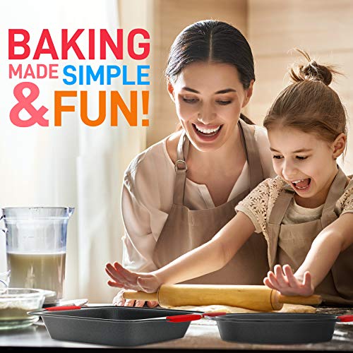 PERLLI Baking Sheets for Oven Nonstick Cookie Sheet Set - 3 Pc Bakeware Set