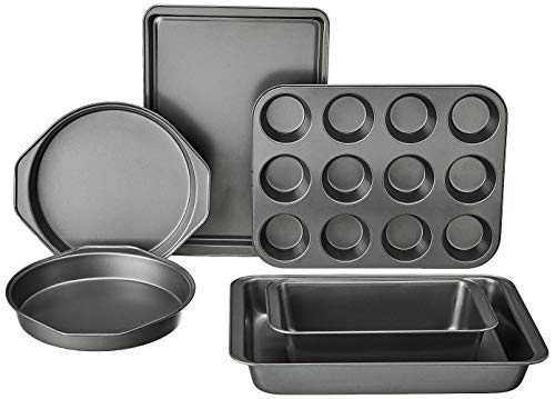 MUSENTIAL 2-Piece Non-Stick Bakeware Set for Oven with Crisper Pan and Cookie Sheet, 13 x 9-Inch (Black, 1-Set)