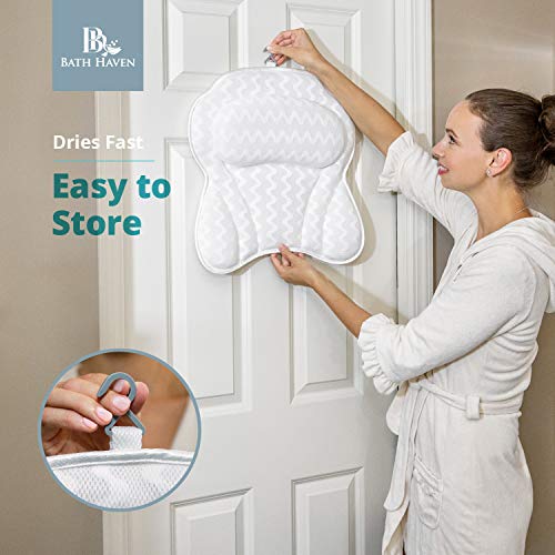 Azmodi Bath Pillow - Soft Comfortable 4D Air Mesh, 7 Slip Resistant Suction  Cups - Bathtub Pillows for Tub Neck and Back Support, Bathing Spa Shower  Gifts