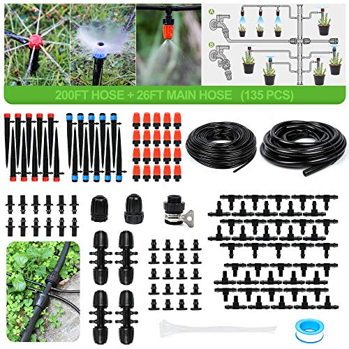 15M Yosooo Drip Watering Kit Automatic Cooling System Hose Sprinkler Nozzle Garden Backyard Patio Micro Irrigation Set 