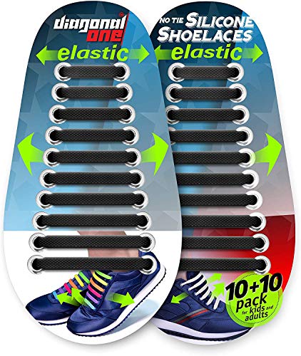 String Lace No Tie Elastic Shoe Laces Easy Lock Kids Adult Trainers Rubber UK 