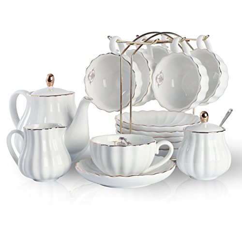 fanquare 15 Pieces British Porcelain Tea Set, Floral India