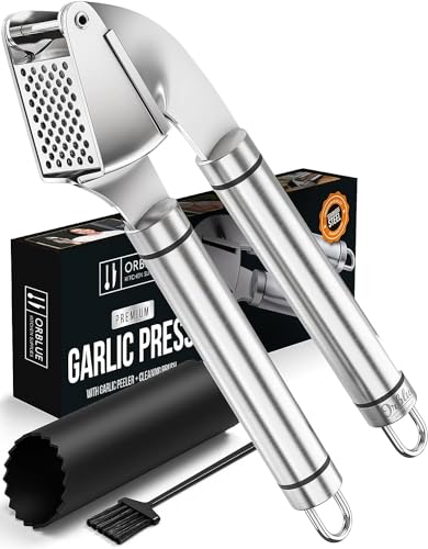 3pcs/set, Garlic Press, Stainless Steel Garlic Press, Metal Garlic
