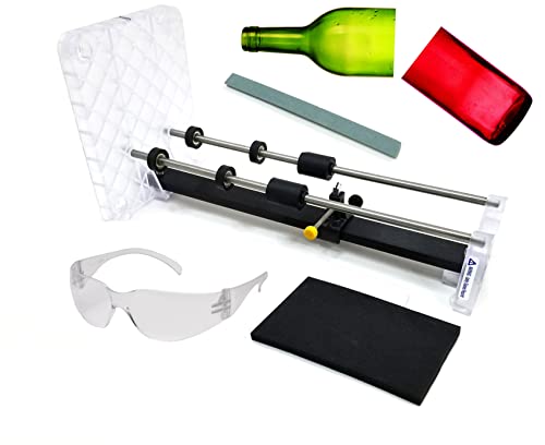Glass Bottle Cutter, Fixm Square & Round Bottle Cutting Machine, Wine Bottles and Beer Bottles Cutter Tool with Accessories Tool Kitupgrade Version