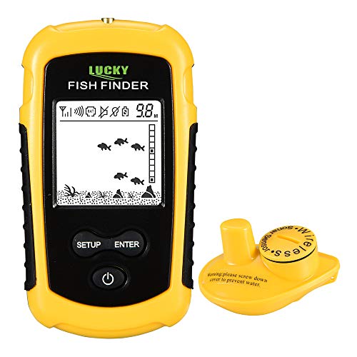 River,Shore,Sea Portable Fish Finder,Fish Finders & Depth Finders with Hard Travel Case,Fish Finders for Boats with Sonar Sensor Transducer and LCD Display,Fish Finder for Kayaks,Fish Finder for Ice 