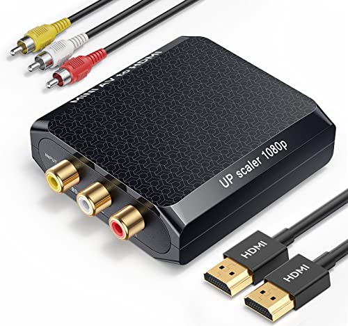 Tackston RCA to HDMI Converter, 1080P RCA Composite AV to HDMI Video  Converter Cable Compatible with Wii NES N64 PS2 Xbox 360 Sega Genesis VHS  VCR DVD