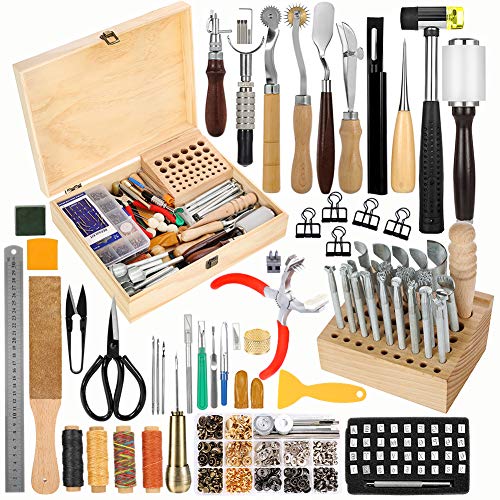  TLKKUE Leather Working Tool Kit, Leather Crafting