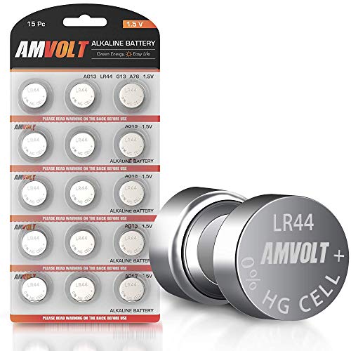 Maxell LR44 1.5V Alkaline Coin Cell Battery (A76 76A AG13 L1154 G13 V13GA  357) - 1 Piece Tear Strip, Sold Individually