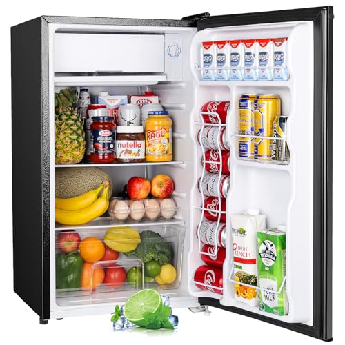 BLACK+DECKER BCRK17V Compact Refrigerator Energy Star Single Door Mini  Fridge with Freezer, 1.7 cu. ft., Silver 