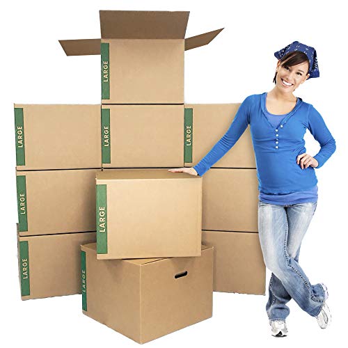 uBoxes 18 x 14 x 12 Inch Medium Sized Sturdy Cardboard Moving Box