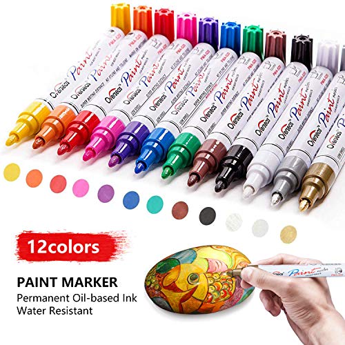 Betem 24 Colors Dual Tip Acrylic Paint Pens Markers Premium