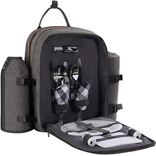 Best HapTim Strong Picnic Backpack for 4 Person with Cutlery Set