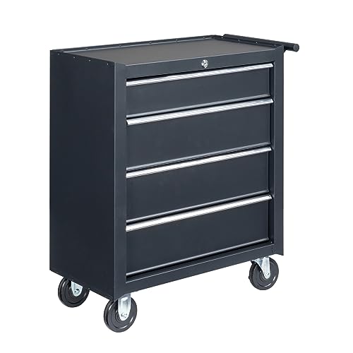 Craftsman Tool Chest Combo with Drawer Liner Roll 26-inch Rolling 5 Drawer Black (cmst82763bk)