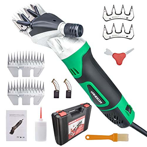 Farm Livestock Grooming Kit 6 Speed Heavy Duty Electric Clippers for Thick Coat Animals… Dragro 2021 Upgraded Sheep Clippers 500W Professional Electric Sheep Shears 