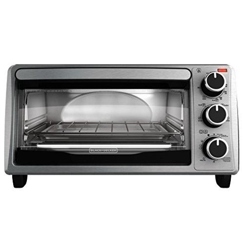 BLACK+DECKER 4-Slice Toaster Oven with Easy Controls, Stainless Steel,  TO1705SB,Medium