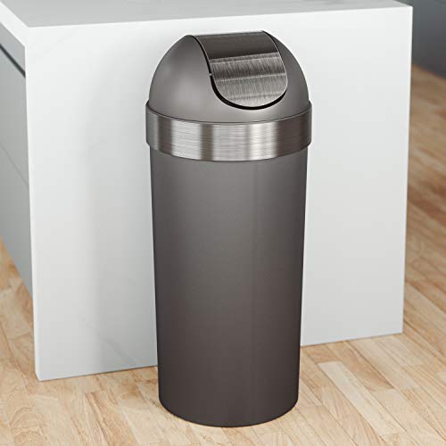 Basics Smudge Resistant Rectangular Trash Can With Soft-Close Foot  Pedal, Brushed Stainless Steel, 30 Liter 7.9 Gallon, Satin Nickel Finish
