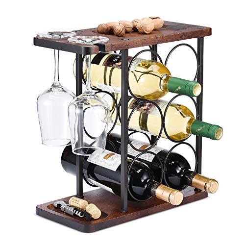 Holiday Party 2 Pack KerKoor Wine Rack Tabletop Free Standing Stackable Wine Glass Holder Metal Racks for Home Kitchen