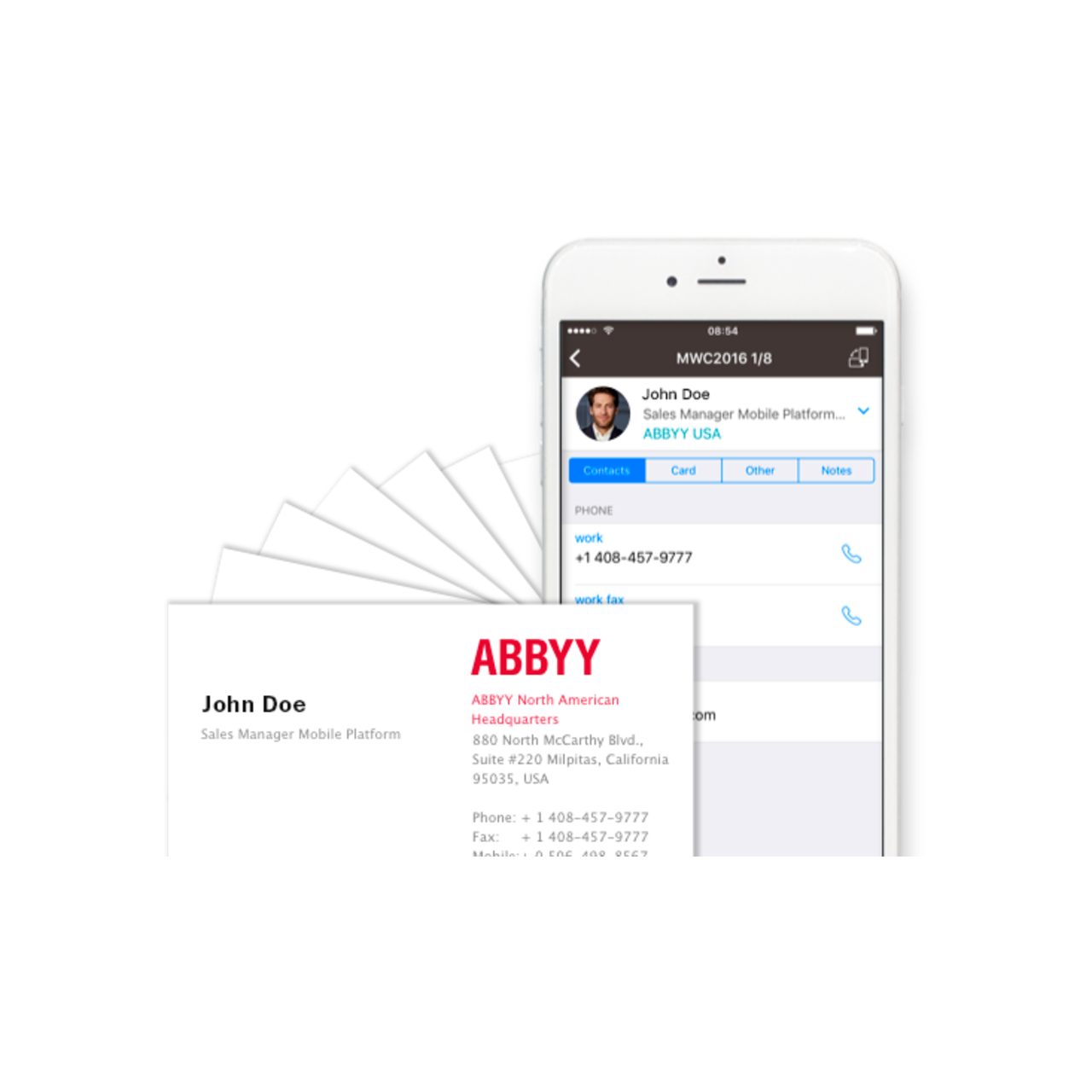 abbyy business card reader chrome ios