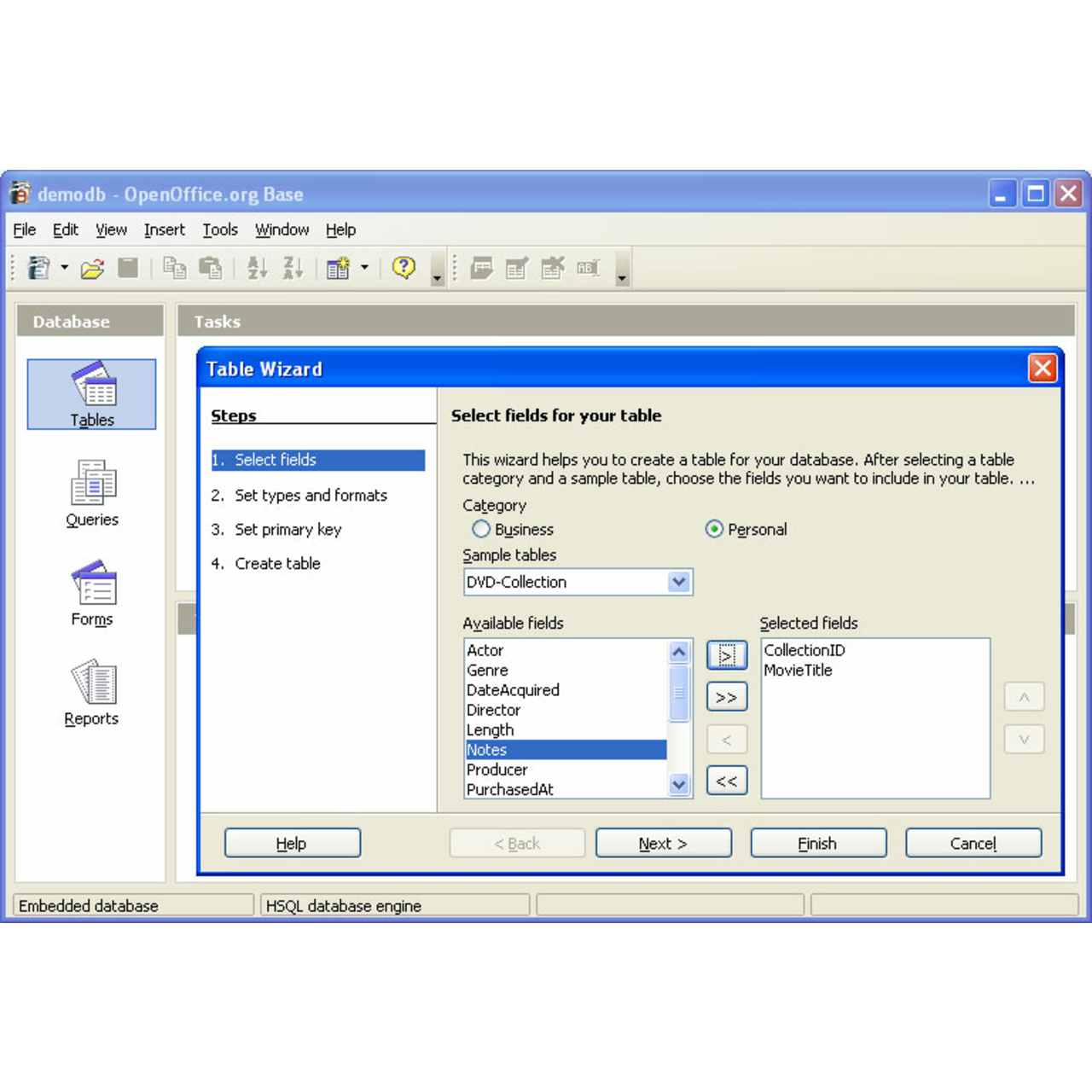 typical uses of openoffice base