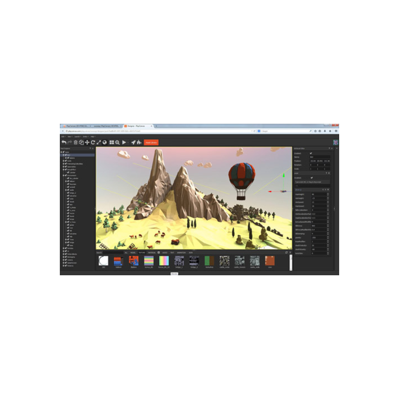 PlayCanvas – WebGL 3D game engine with online toolset. –