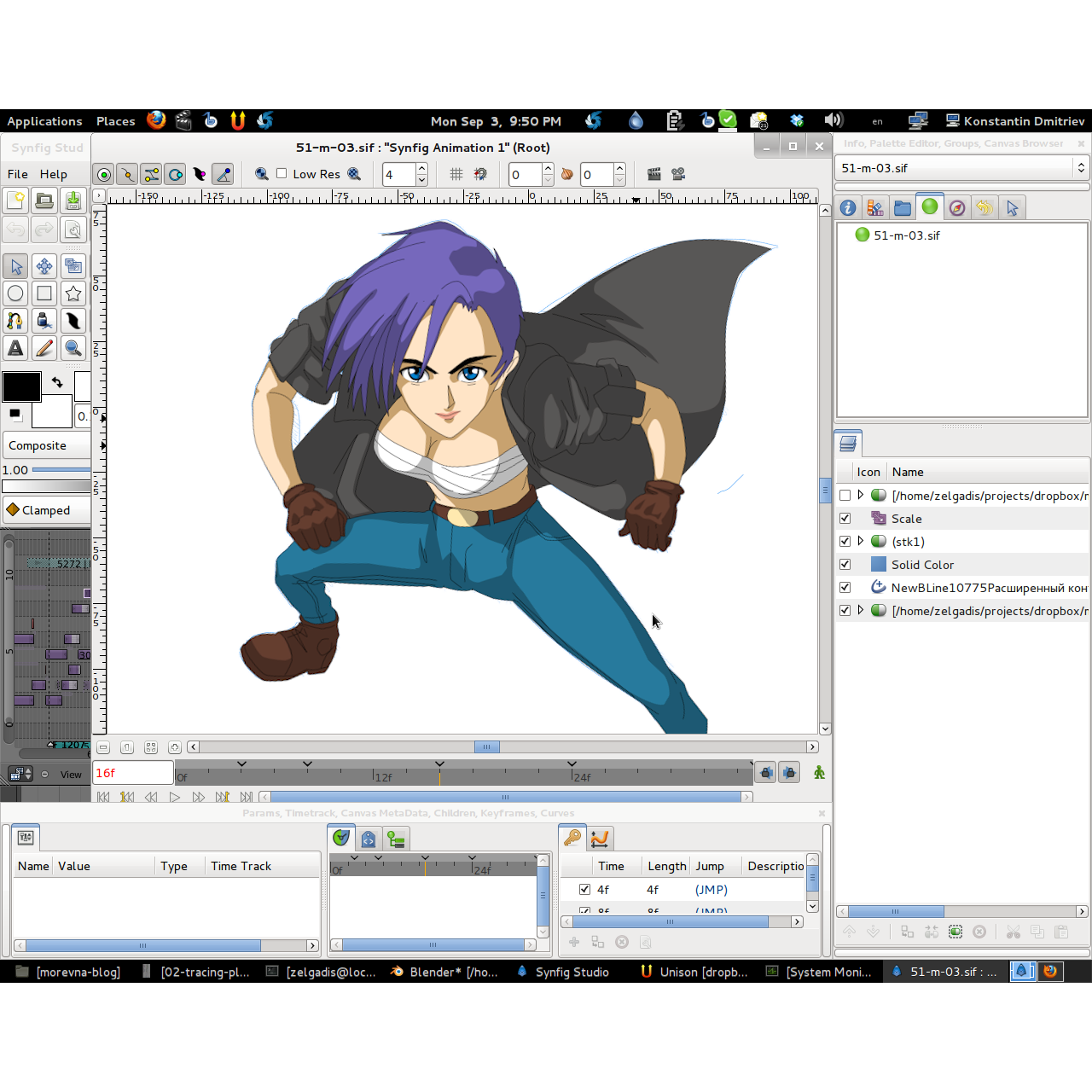 synfig studio using skelenton