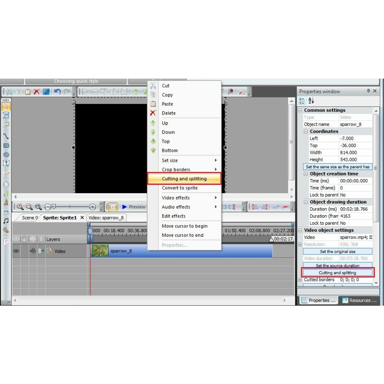 vsdc video editor trim clip