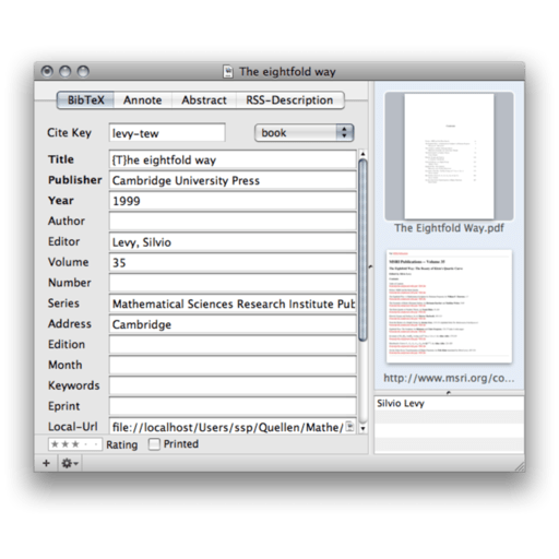 BibDesk screenshot 4