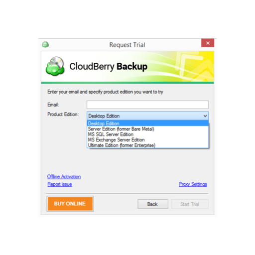 das not included in cloudberry backup vm