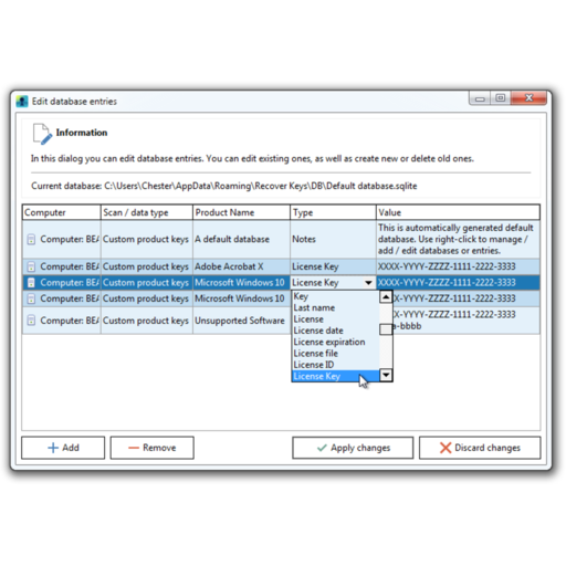 recover keys software